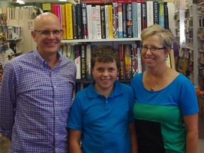 Ryan Byrne/For The Sudbury Star
Jim Shea, Anne Bouffard, and their son, Vincent, owners of Bay Used Books.