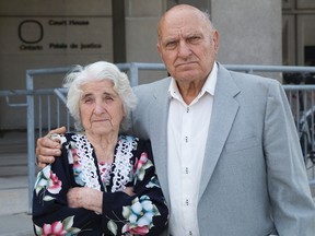 Antonina and Serge Zubko outside the courthouse in London Ontario on Tuesday, August 26, 2014. (DEREK RUTTAN, The London Free Press)