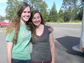Sisters Gabrielle and Mykaela Belter. Mykaela was attacked by a cougar in Waterton Lakes National Park and Gabrielle helped rescue her. 
Supplied Photo