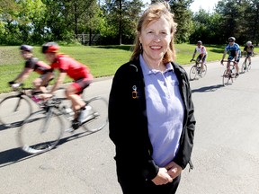 Loreen Barnett, shown here in a vidsit to Edmonton in June, says Edmonton's ability to host age-group competition was a consideration in awarding the city the event. (David Bloom, Edmonton Sun)