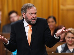 New Democratic Party leader Thomas Mulcair speaks during Question Period in the House of Commons on Parliament Hill in Ottawa June 11, 2014. (REUTERS/Chris Wattie)