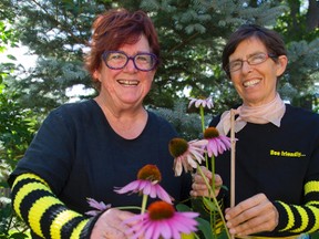 Roberta Cory and Margo Does are pro pollination in London (MIKE HENSEN, The London Free Press)