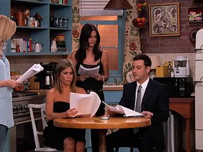 The ladies of Friends reunited for a Jimmy Kimmel sketch. (YouTube screen grab)