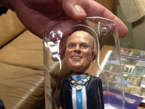 Rob Ford bobblehead up for sale Labour Day at his mom's Etobicoke home.