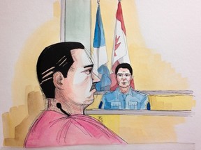 Luka Rocco Magnotta appeared in court Thursday, Aug. 28, 2014, at the Montreal courthouse. (DELF BERG/QMI AGENCY)