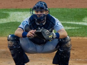 Mariners catcher Jesus Montero tried to go after a scout in the stands at a minor league game after he was teased about his weight. (Ray Stubblebine/Reuters/Files)