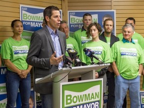 Brian Bowman speaks at a campaign announcement Aug. 29, 2014.