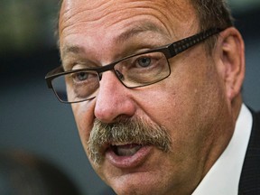 Alberta Progressive Conservative leadership candidate Ric McIver speaks to the Edmonton Sun's editorial board at the Edmonton Sun office in Edmonton, Alta., on Friday, Aug. 29, 2014. Codie McLachlan/Edmonton Sun/QMI Agency