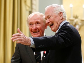 Les McDonald, shown here, left, with governor General David Johnson, was made a Member of the Order of Canada in November, 2013. (Reuters)