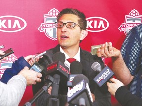 TFC’s general manager Tim Bezbatchenko says Saturday’s game vs. the Revolution is one in which the Reds “should pick up a win.” (AFP/Getty Images file)