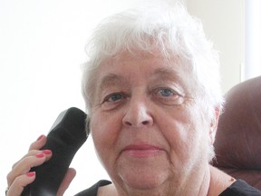 Winnie Haines wants the public to be vigilant about phone scams. The Sarnia woman was recently told she'd won millions over the phone, but didn't fall prey to scammers. TYLER KULA/ THE OBSERVER/ QMI AGENCY