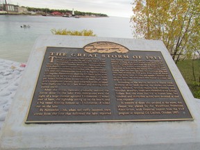A memorial to The Great Storm of 1913 near the Lambton Area Water Supply System treatment plant. (File photo)