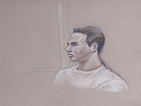 An artist's sketch shows Luka Rocco Magnotta, appearing in court for his preliminary hearing in Montreal, in this March 12, 2013 file image. (REUTERS/Atalante/Files)