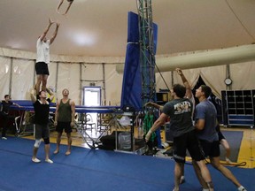 Banquine performers practice for Cirque Du Soleil's Kurios show in Toronto on Wednesday, August 27, 2014. (Craig Robertson/Toronto Sun)