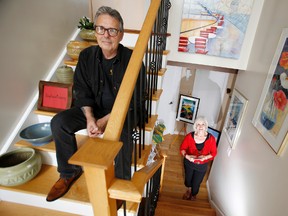 Multimedia artist Ilona Mayer shares her Ridley Street home in Rossmore, Ont. with Belleville, Ont. potter artist Brad Phillips on day two of the seventh annual Rednersville Road Art Tour in Prince Edward County, Ont. Sunday, Aug. 31, 2014. — JEROME LESSARD/THE INTELLIGENCER/QMI AGENCY