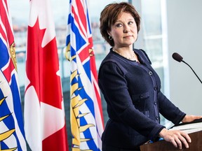 British Columbia Premier Christy Clark makes a statement regarding the Babine Forest Products sawmill explosion at a press conference in Vancouver, B.C. on Thursday February 13, 2014. (Carmine Marinelli/Vancouver 24hours/QMI Agency)