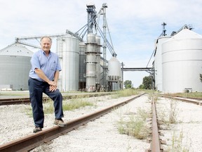 Bob Spencer, facility manager at London Agricultural Commodities (LAC) in Tupperville, Ont. remains hopeful a deal can be reached to return local rail service. LAC has been unable to access rail connections to offer customers premium markets since Oct. 2013. (VICKI GOUGH, The Daily News)