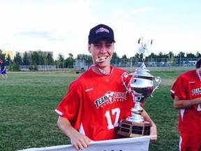 Cameron Badour, 16, of Greely won a gold medal with the Team Ontario U16 lacrosse team at the National Alumni Cup in Edmonton.
Submitted photo
OTTAWA SUN/QMI AGENCY