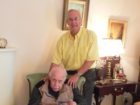 Second World War veteran Charles Roberts and writer Doug MacKenzie.