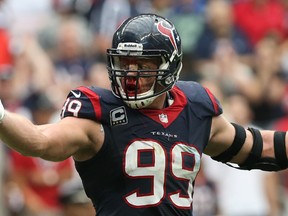 Houston Texans defensive end J.J. Watt signed a $100-million, six-year deal on Tuesday. (USA TODAY Sports)