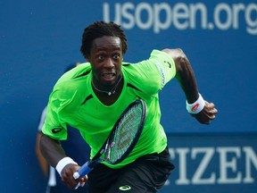 Frenchman Gael Monfils beat Bulgaria’s Grigor Dimitrov 7-6, 7-6 (6), 7-5 at the U.S. Open on Tuesday. (Reuters)