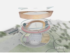 A rendering of a planned Edmonton velodrome, displayed in layers.
www.edmonton.ca