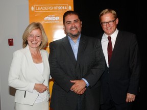 Alberta NDP leadership candidates Rachel Notley, Rod Loyola and David Eggen were in Grande Prairie Alberta for an open debate Thursday, Aug. 28, 2014.