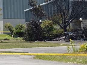 A small plane crashed on York Road, near the Brantford Municipal Airport, Wednesday, Sept. 3, killing one person.
EXPOSITOR STAFF PHOTO