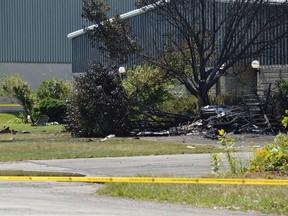 A small plane crashed on York Road, near the Brantford Municipal Airport, Wednesday, Sept. 3, killing one person. (QMI Agency)