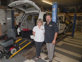 Kate and Dean Brock own and operate Goldline Mobility,  a company that specializes in modifying vehicles for drivers and passenger with physical handicaps in London Ontario on Tuesday, September 2, 2014. (DEREK RUTTAN, The London Free Press)