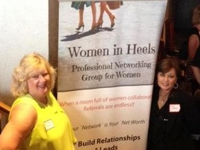 Deb O'Brien (right) started Women in Heels - a local networking group for female entrepreneurs - and it has enjoyed a successful first few months, with Sue Regier (left) one of the first keynote speakers to appear at a meeting.