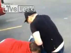 A video of an arrest  in an west Edmonton Walmart parking lot and posted to the web site Live Leak is getting a lot of attention.  Frame Grab from LiveLeak.com