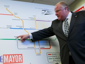 Rob Ford at his campaign office in Etobicoke as lays out his transit plans for Toronto Wednesday, September 3, 2014. (Dave Thomas/Toronto Sun)