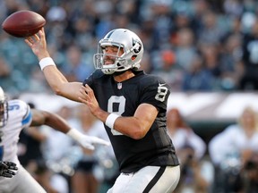 Veteran QB Matt Schaub (pictured) lost the starting job to Derek Carr in the pre-season. (USA TODAY SPORTS)