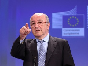 European Union competition commissioner Joaquin Almunia addresses a news conference at the EU Commission headquarters in Brussels July 9, 2014. REUTERS/Francois Lenoir