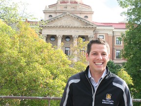 Mayoral candidate Brian Bowman announces at the University of Manitoba on Thursday, Sept. 4, 2014 that if elected as mayor he will work to harness the untapped resources of Winnipeg's post-secondary institutions.