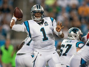 Carolina Panthers quarterback Cam Newton (1) passes the ball during the first quarter against the Kansas City Chiefs at Bank of America Stadium. (Jeremy Brevard-USA TODAY Sports)