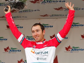 Ryan Anderson of Canada, with Optum pb Kelly Benefit Strategies is the top Canadian after stage 2 of the 2014 Tour of Alberta cycling race in Red Deer, Alta. on Thursday September 4, 2014. Al Charest/Calgary Sun