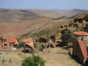 A general view of the 6th Century David Gareja cave monastery near the Azeri border, southeast of Tbilisi, July 25, 2014. (REUTERS/Behshad Darvish)