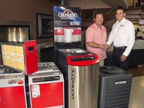 Boris Milinkovik‎ of Bison Heating and Plumbing and Don Carson of Krevco. Bison has amalgamated its services with Krevco. (SUPPLIED PHOTO)