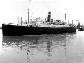 SS Athenia seen in Montreal Harbour 1933.