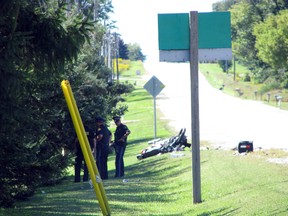 Police are investigating a crash involving a motorcycle on 19th Line between Road 64 and 25th Line in Zorra Township. HEATHER RIVERS / WOODSTOCK SENTINEL-REVIEW