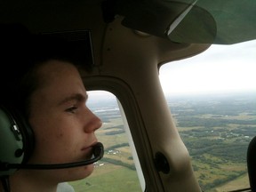 Evan Miller, 17,  has become Canada's youngest licensed pilot. PHOTO SUBMITTED