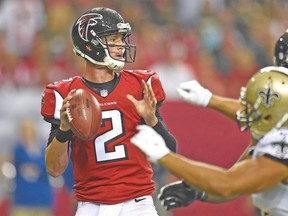 Falcons quarterback Matt Ryan set a franchise record in passing yards Sunday in an overtime win against the Saints. (USA TODAY SPORTS)