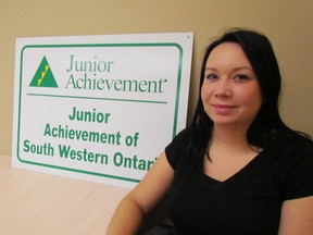 Becky Krukowski, program manager for Junior Achievement of southwestern Ontario, shown in this file photo, is inviting students to be part of the non-profit organization's after-school company program. Volunteers are also being sought for the 20-week program where high school students form and run companies. FILE PHOTO /THE OBSERVER/QMI AGENCY