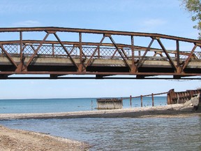 Portions of the Cull Drain Bridge. (File photo)