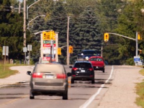 Travelling north into Strathroy on Adelaide Rd., a wind turbine seems to loom over the community. The province will study the noise impact of wind turbines and how they should be decommissioned. (MIKE HENSEN, The London Free Press)