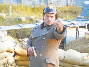 Lance MacKenzie plays multiple roles in Robin Barker-James? play 1914: The Last Trench Fighter being staged on the playwright?s property in Tillsonburg. The play, in part, pays tribute to the role Belgians played in curtailing Germany?s invasion.