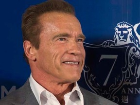 Arnold Schwarzenegger in Macau August 22, 2014. REUTERS/Tyrone Siu