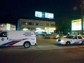 A man was shot dead near Jane St. and Lawrence Ave. on Monday, Sept. 8, 2014. (VICTOR BIRO/Special to the Toronto Sun)